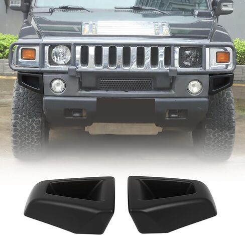 يدوم الزاوية الأمامية البديل المتوافق مع Hummer H2 2003-2009 SUV SUT ، ABS Pront Corner Corner Cover Cover Cover Cover ، 2pcs (Silver Bright) in Kuwait