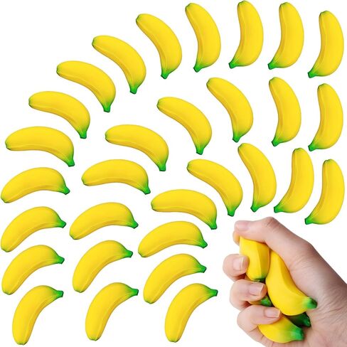 15 PCS Toys Toys Party Favors ، Bananas Stretchy Toys Pu Relief Leaff Leaving Calls ، Banana Toy for Relief Birthday Decoration Party Supplies (2.36 inch) in Kuwait