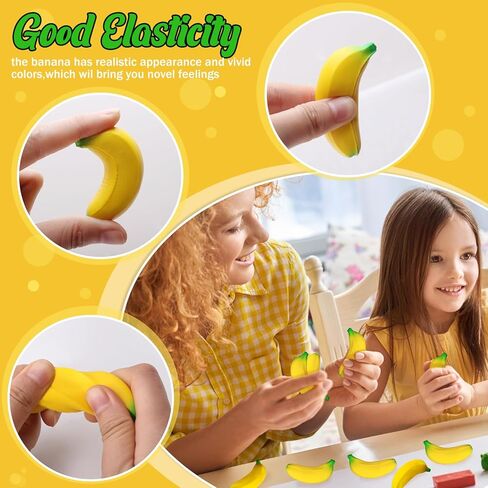 15 PCS Toys Toys Party Favors ، Bananas Stretchy Toys Pu Relief Leaff Leaving Calls ، Banana Toy for Relief Birthday Decoration Party Supplies (2.36 inch) in Kuwait