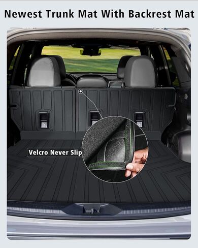 Floor Mats Fit for Subaru Forester Hybrid 2025 Trunk Mat with Backrest Mat All Weather TPE Rubber Cargo Liner Back Seat Protector Full Set for Forester 2025 Plug-in Hybrid Accessories, Black in Kuwait