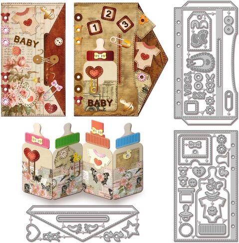 Globleland Vintage Fintage Pile القطع يموت من أجل DIY Scrapbooking Retro Hat Bowknot Metal Die Cuts Camera Travel Cut Stencils لصنع البطاقات in Saudi Arabia