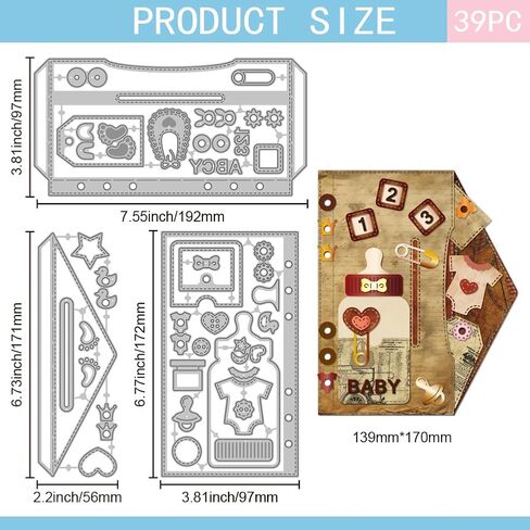 Globleland Vintage Fintage Pile القطع يموت من أجل DIY Scrapbooking Retro Hat Bowknot Metal Die Cuts Camera Travel Cut Stencils لصنع البطاقات in Saudi Arabia