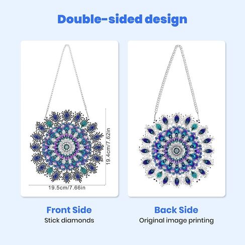 MXJSUA Special Shaped Hanging Diamond Painting Art Kits for Adults, Flower Butterfly Wreath 3D Crystal Rhinestone Acrylic Gem Art Pendant Ornaments Kit for Home Decoration and Gift in Saudi Arabia