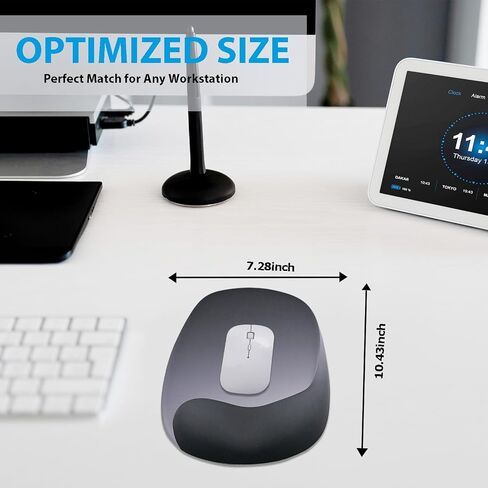 Ergonomic Mouse Pad with Wrist Rest, Gel Mousepad with Wrist Support, Computer Mouse Pad with Lycra Fabric for Efficient Office ＆ Gaming & Home, Anti-Slip Base Suitable for All desks (Gradient Black) in Saudi Arabia