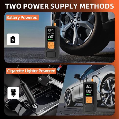 Tire Inflator Portable Air Compressor,4X Faster Inflation,6000mAH Cordless/12V DC 150PSI Air Pump for Car Tires with Digital Pressure Gauge/LED Light for Car,Motorcycle,Bike,Ball in Saudi Arabia
