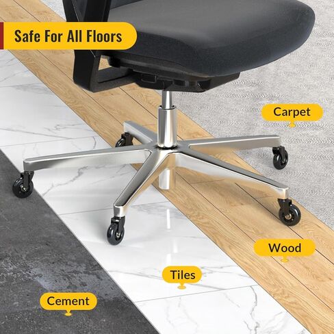 HOLKIE Office Chair Wheels Roller Blade Caster 11x22mm All Black 3 Inch Chair Wheels for Office Rubber Rolling Set of 5 for Carpet Hardwood Floors Gaming Smooth & Silence Gliding in Kuwait