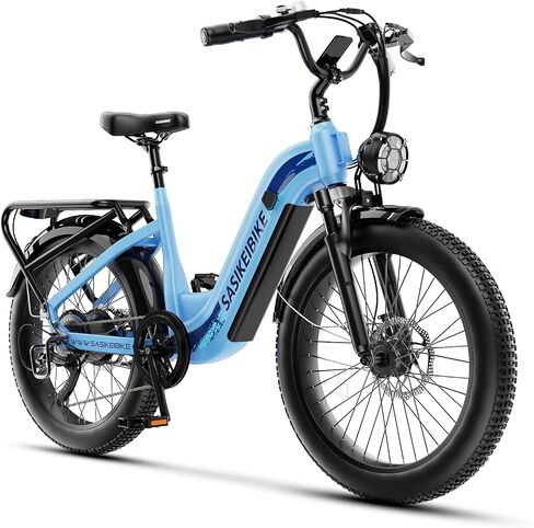 1500W Motor Peak Electric Bike for Adults and Teenagers, 48V 20AH Removable Battery Step Thru EBike, 30+MPH, 80 Miles Max Range, 24" Fat Tire Adult Electric Bicycles for 7 Speed in Saudi Arabia