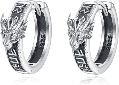 Egyptian Hoop Earrings 925 Sterling Silver Ankh Earrings Vintage Jewelry Gifts for Men Women in Saudi Arabia