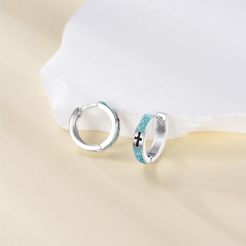 Egyptian Hoop Earrings 925 Sterling Silver Ankh Earrings Vintage Jewelry Gifts for Men Women in Saudi Arabia