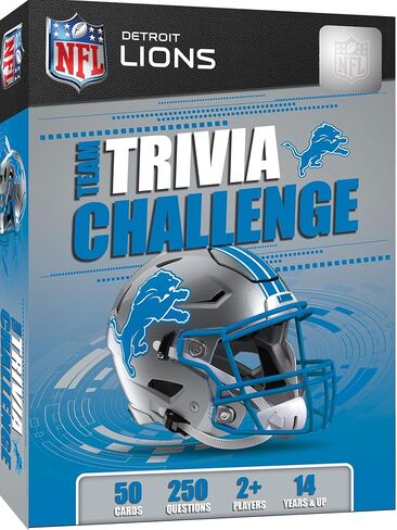 Masterpieces NFL Detroit Lions Trivia Game - 50 Cards, Ages 12+, Officially Licensed in Saudi Arabia
