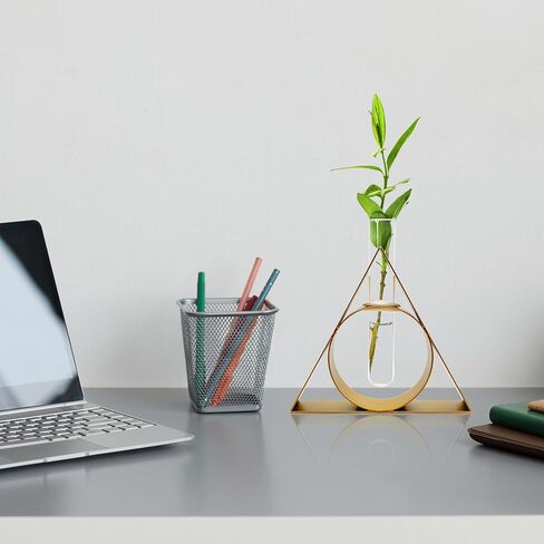 Unique Metal Wizard Propagation Tube Vase Planter with Tube, Cute Home Decor, Small Flower Pot for Desk Shelf, Home Decor, Magic School Gifts and Collectibles for Home Friends in Kuwait