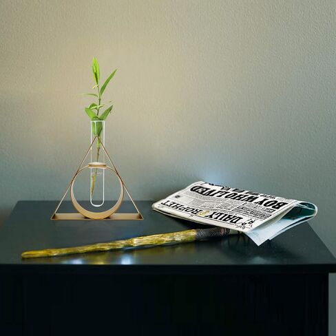 Unique Metal Wizard Propagation Tube Vase Planter with Tube, Cute Home Decor, Small Flower Pot for Desk Shelf, Home Decor, Magic School Gifts and Collectibles for Home Friends in Kuwait