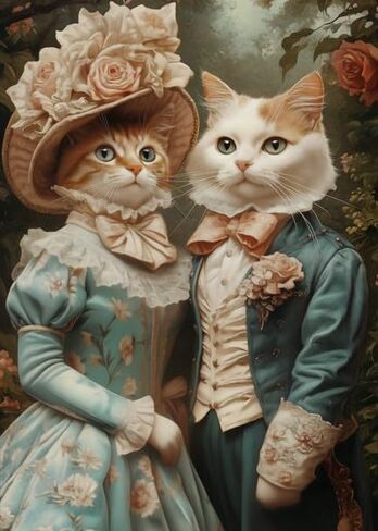 Puzzles for Adults 1000 Pieces, Victorian Cats: The Elegant Pair Portret, Hard Challenging Jigsaw Puzzle for Puzzle Lovers, Bonus Poster Included. in Saudi Arabia