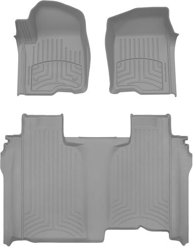 Weathertech Floorliner HP Custom Fit Floor Haps for Silverado 1500 ، Ltd ، 2500HD/3500HD ، Sierra 1500 ، 2500HD/3500HD ، محدودة-الصف الأول والثاني (441436-1-5IM) ، Black in Saudi Arabia