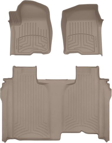 Weathertech Floorliner HP Custom Fit Floor Haps for Silverado 1500 ، Ltd ، 2500HD/3500HD ، Sierra 1500 ، 2500HD/3500HD ، محدودة-الصف الأول والثاني (441436-1-5IM) ، Black in Kuwait