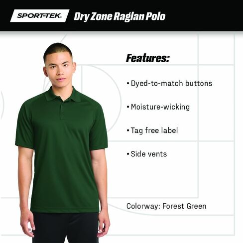 SPORT-TEK Men's Dry Zone Raglan Polo in Saudi Arabia