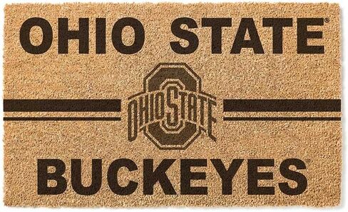 KH Sports Fan Ohio State Buckeyes Team Logo ممسحة جوز الهند، 18x30 بوصة، سجادة Buckeyes الخارجية؛ أظهر روح فريقك مع ممسحة أرجل أوهايو ستيت باكيز الفريدة هذه in Saudi Arabia