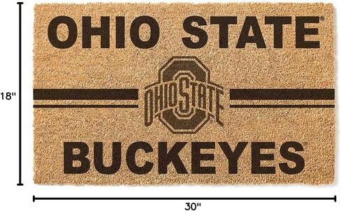 KH Sports Fan Ohio State Buckeyes Team Logo ممسحة جوز الهند، 18x30 بوصة، سجادة Buckeyes الخارجية؛ أظهر روح فريقك مع ممسحة أرجل أوهايو ستيت باكيز الفريدة هذه in Saudi Arabia
