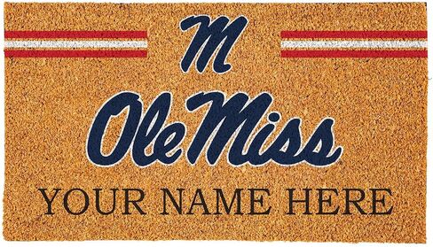 Team Sports America NCAA University of Mississippi College Personalized Coir Door Mat, 18 x 30 Inches Custom Name Doormat, Front Door Welcome Mats in Saudi Arabia