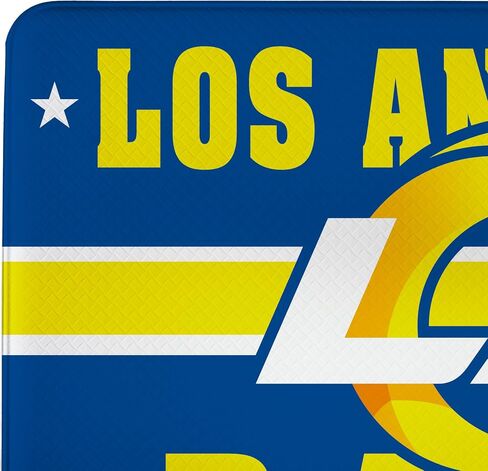 NFL Los Angeles Rams Indoor Entrance Mat, 30"x18" Anti-Fatigue Kitchen Mats and Rugs, Non Slip Backing, PVC Waterproof Ergonomic Comfort Mat for Entryway, Kitchen, Man Cave, Office, Sink, Laundry in Saudi Arabia