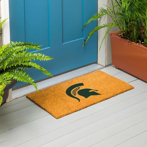 ممسحة جوز الهند من Team Sports America NCAA Michigan State University مقاس 36 بوصة × 24 بوصة، شعار الفريق الرسمي بالألوان الكاملة، سجادة باب أمامية كبيرة جدًا، سجادة مدخل داخلية خارجية، سجادة ترحيب غير قابلة للانزلاق لفناء الشرفة in Kuwait