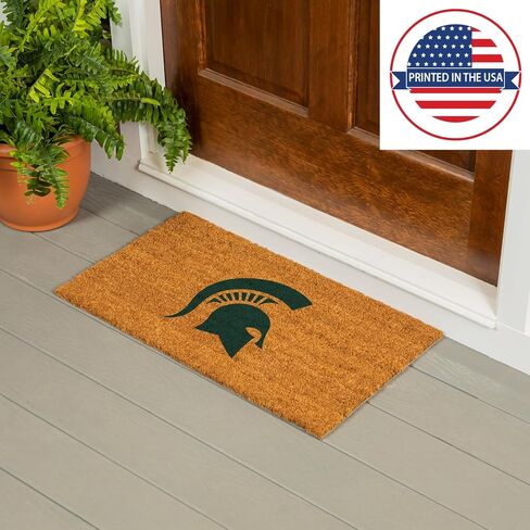 ممسحة جوز الهند من Team Sports America NCAA Michigan State University مقاس 36 بوصة × 24 بوصة، شعار الفريق الرسمي بالألوان الكاملة، سجادة باب أمامية كبيرة جدًا، سجادة مدخل داخلية خارجية، سجادة ترحيب غير قابلة للانزلاق لفناء الشرفة in Kuwait