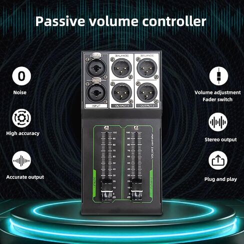 وحدة التحكم في مستوى الصوت للشاشة السلبية، XLR 1 مدخل 2 مخرج وحدة تحكم استوديو ستيريو سلبية، لا يوجد فقدان لضبط مستوى الصوت التوصيل والتشغيل للاستوديو ونظام الصوت المنزلي in Saudi Arabia