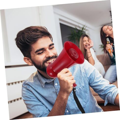 POPETPOP مكبر صوت محمول يعمل بالبطارية مع التحكم في مستوى الصوت، مكبر صوت محمول خفيف الوزن لرياضة التشجيع والحفلات، يتضمن قبضة مريحة وحزام يد in Saudi Arabia