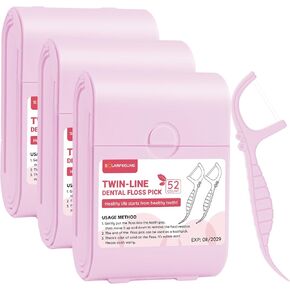3Pcs Travel Dental Floss Picks Cases with 156 Count Mint Flavor Twin-Line Dental Flosser, Portable Floss Case for Travel, Portable Floss Dispenser, Travel Floss Sticks for Adults in Saudi Arabia