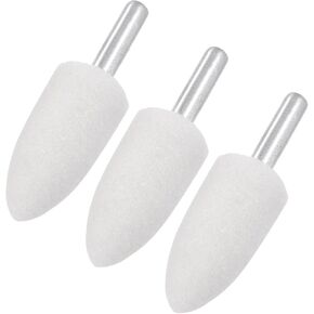 5-Pack Abrasive Mounted Stone Grinding Bits, 1/4 in(6mm) Shank Aluminum Oxide Polishing Sanding Drill Bit for Rotary Tools, 1IN(25mm) Dia 80 Grits Point [White] in Saudi Arabia