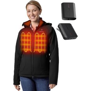 ORORO Women's Heated Jacket (Black, M) and Extended Runtime Battery in Kuwait