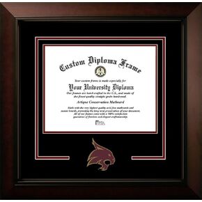 Campus Images Texas State Bobcats 14w x 11h Legacy Black Cherry Spirit Logo Diploma Frame in Kuwait
