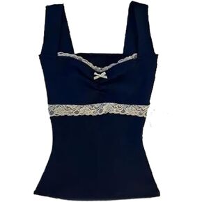 Floral Graphic Crop Tops Women Spaghetti Strap Tank Top Y2k Coquette Bow Tie Camisole Vintage Grunge Streetwear in Kuwait