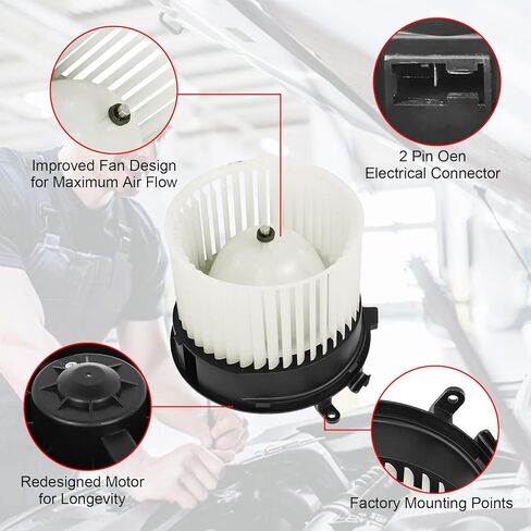 700063 HVAC A/C Fan Blower Motor Fit for Toyota Sequoia 2001-2007 | Fit for Toyota Tundra 2004-2006 Replaces 87103-0C022 in Kuwait