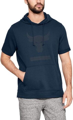 Under Armour Men's Project Rock Terry Short Sleeve Hoodie (US, Alpha, Large, Regular, Regular, Standard, Red) in Saudi Arabia