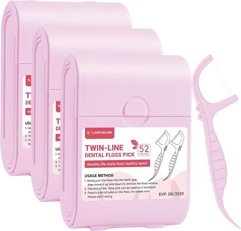 3Pcs Travel Dental Floss Picks Cases with 156 Count Mint Flavor Twin-Line Dental Flosser, Portable Floss Case for Travel, Portable Floss Dispenser, Travel Floss Sticks for Adults in Saudi Arabia