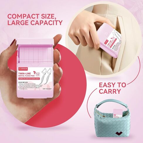 3Pcs Travel Dental Floss Picks Cases with 156 Count Mint Flavor Twin-Line Dental Flosser, Portable Floss Case for Travel, Portable Floss Dispenser, Travel Floss Sticks for Adults in Saudi Arabia