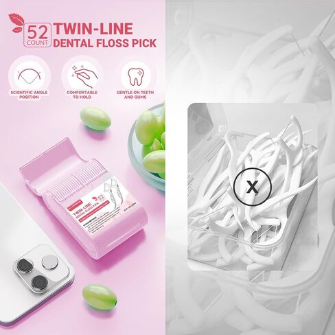 3Pcs Travel Dental Floss Picks Cases with 156 Count Mint Flavor Twin-Line Dental Flosser, Portable Floss Case for Travel, Portable Floss Dispenser, Travel Floss Sticks for Adults in Saudi Arabia