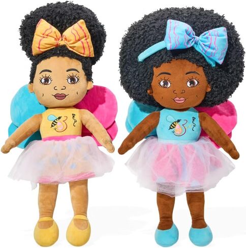 Orijin Bees Cuddle Bees Plush Dolls - Serenity, 24 inches, Soft, Durable, Ages 2+, Black Doll, Biracial Doll, for Girl Toddler prechool, Oprah's Favorite Things Holiday 2024 List in Saudi Arabia