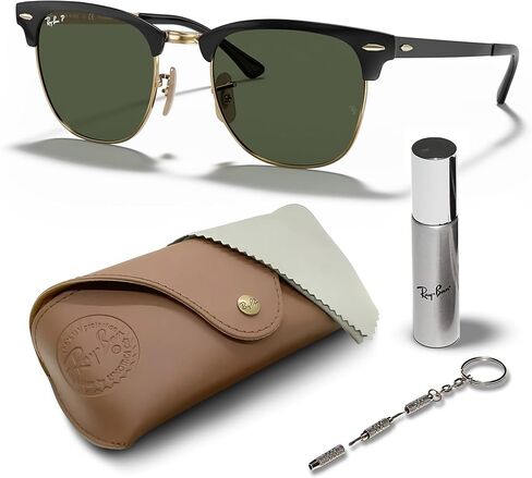 Ray-Ban RB3716 CLUBMASTER METAL Square Shaped Sunglasses for Men & Women with Official RAYBAN Eyewear Kit in Saudi Arabia
