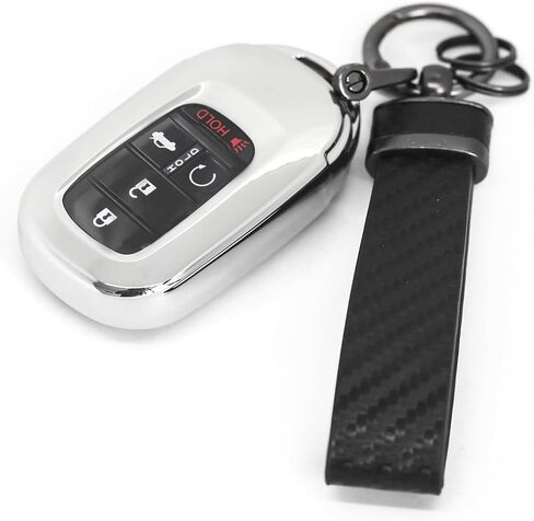 ملاءمة لغطاء Honda CRV Key Fob 2025 ، حالة Key Smart لـ Accord Civic HRV Pilot Sport SI EXL EXL 2022/2023/2024 ، قذائف مفاتيح مع سلسلة مفاتيح ألياف الكربون (BTTMA Black) in Kuwait