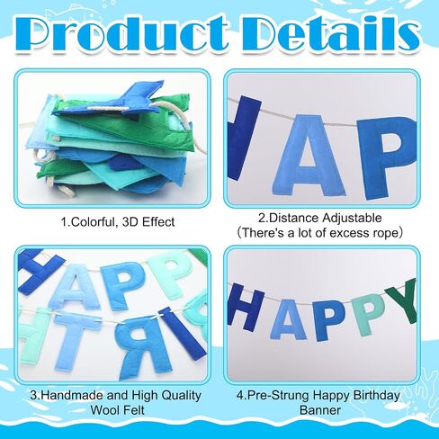 Felt Happy Birthday Garland Rainbow Banner Reusable Happy Birthday Sign Party Supply for Party Decor(Bright Color) in Saudi Arabia