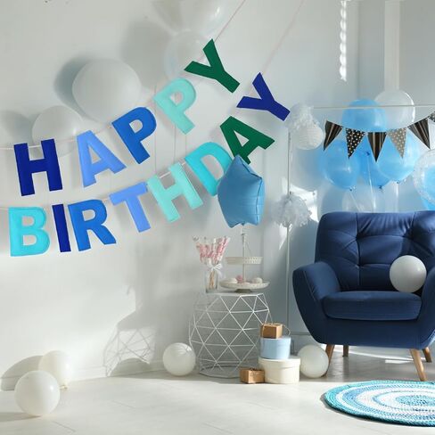 Felt Happy Birthday Garland Rainbow Banner Reusable Happy Birthday Sign Party Supply for Party Decor(Bright Color) in Saudi Arabia