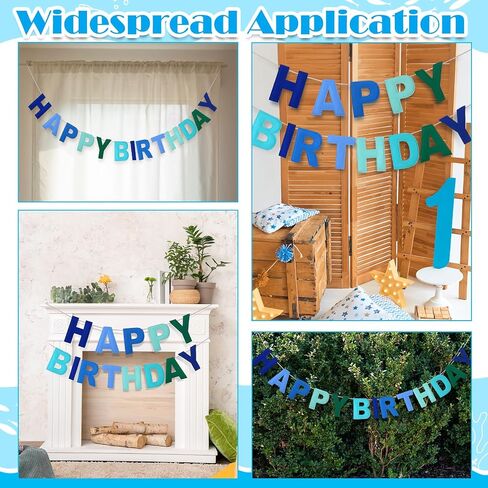 Felt Happy Birthday Garland Rainbow Banner Reusable Happy Birthday Sign Party Supply for Party Decor(Bright Color) in Saudi Arabia