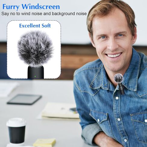 Mini Wireless Furry Windscreen & Foam Cover Set for Lavalier Microphone, 12 Pcs Washable Microphone Windscreen Windproof Microphones Covers with Clips Foam Mini Mic Cover to Reduce Wind Noise in Saudi Arabia
