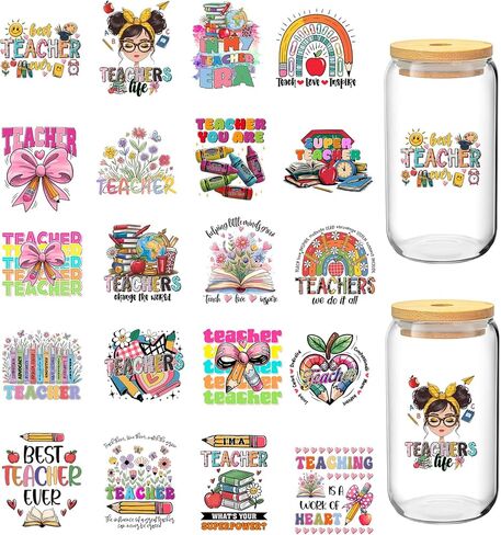UV DTF Cup Wrap Stickers - 20 Sheets Summer Ocean UV DTF Cup Wraps for 16 oz Libbey Glass Cups, Funny Rub on Transfers for Coffee Mugs Furniture Craft Wood DIY Crafts in Saudi Arabia