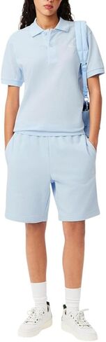 Lacoste Men's Regular Fit Non-Brushed Fleece Shorts, Navy Blue, Large in Saudi Arabia