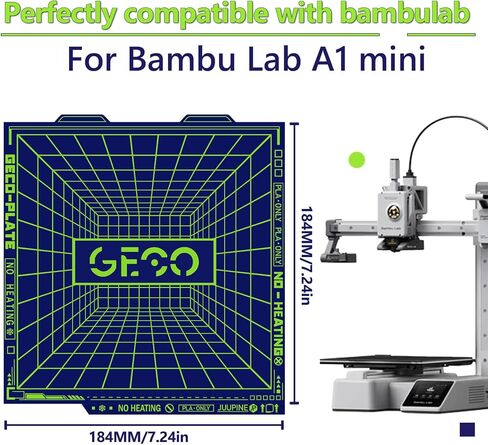 Juupine 2025 لوحة بناء PLU ترقية لـ Bambu Lab X1C X1C X1E P1S P1P A1 ، الطباعة الباردة لتنيها غرفة لتوفير الطاقة ، ورقة فولاذ زنبركية مزدوجة على الوجهين لا تتطلب الغراء سهلة لإخراج الطراز. in Saudi Arabia
