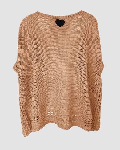 CHICME Women's Knit Tops 2025 3/4 Batwing Sleeve Tops for Women Hollow-Out Pattern Edges Crochet Top Casual Pullover Sweaters in Kuwait