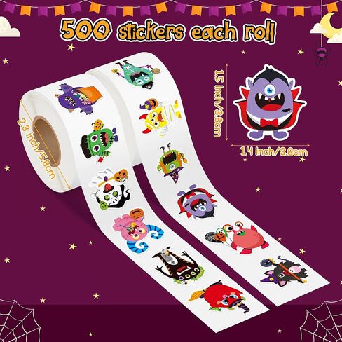 Haooryx Football Self Adhesive Stickers - 1000pcs(2 Rolls)16 Designs Cartoon Super Rugby Bowl Self-Adhesive Sticker Rolls Gift Wraping Decals I Love Football Touch Down Rugger Match Day Giftwrap Decor in Kuwait